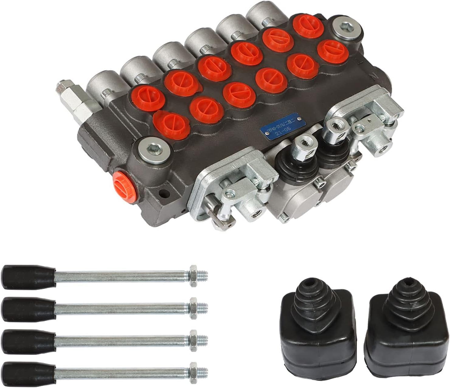 EPOTOOR 2 Joysticks Hydraulic Backhoe Directional Control Valve, 6