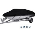 thumbnail image 1 of EPOTOOR 20-22ft Black Waterproof Heavy Duty 210D Boat Cover Replacement for Trailerable Fishing Ski Bass V-Hull Tri-Hull Runabouts, 1 of 6