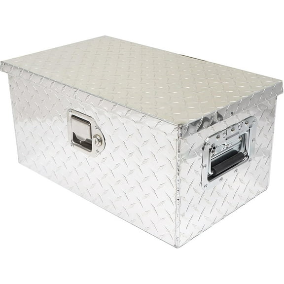 EPOTOOR 20 Inch Silver Aluminum Diamond Plate Tool Box with Lock Key Replacement for Pick Up Truck Bed ATV RV