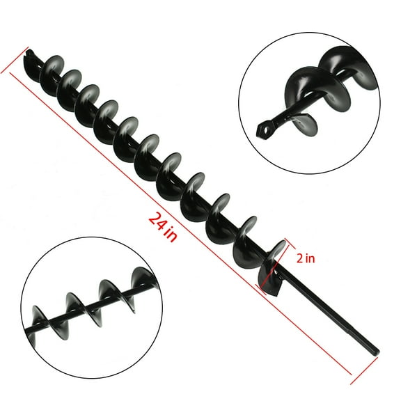EPOTOOR 2in 24in Auger Drill Bit Garden Plant Flower Bulb Rapid Planter