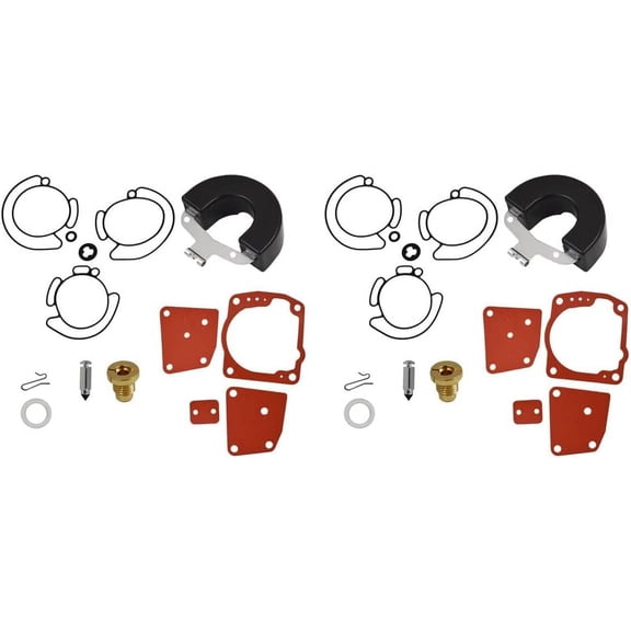 EPOTOOR 2x Carburetor Rebuild Kit for Johnson Evinrude V4 V6 90 100 115 150 175 HP Carb