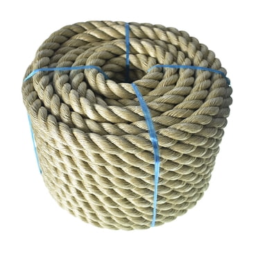 Twisted 3-Strand Polypropylene Rope - 3/4 Inch X 100 Feet, Multipurpose Synthetic Manila Rope