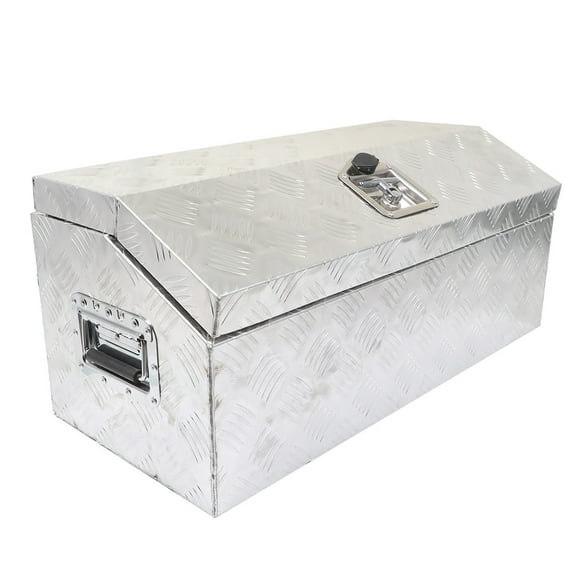 EPOTOOR 30 Sliver Aluminum Underbody Truck Box Trailer Tongue Tool Box w/T-Handle Latch Trailer Tongue Box for ATV Storage Truck Pickup RV