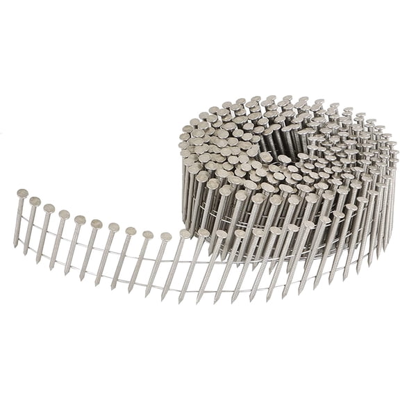 EPOTOOR 3600 Count 1-3/4 Inch Count Stainless Siding Nails Ring Shank Small Cap Coil Stud