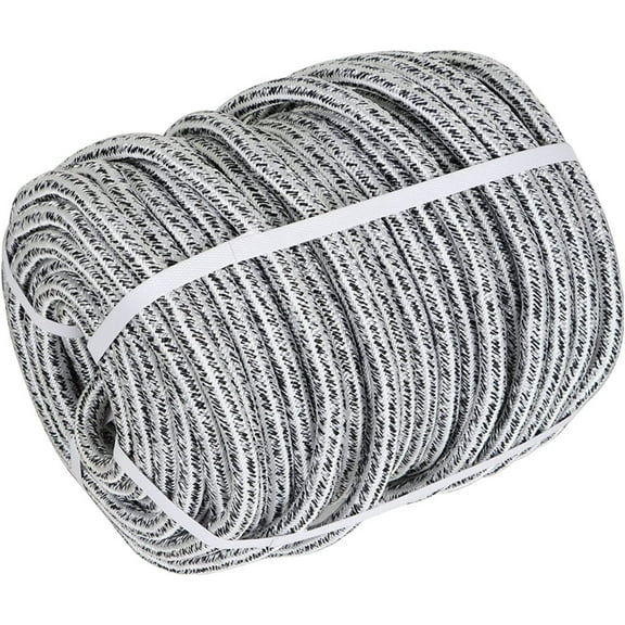 EPOTOOR 5/8 Inch by 200 Feet 12 Carrier 24 Strand Polyester Arborist Rope White & Black