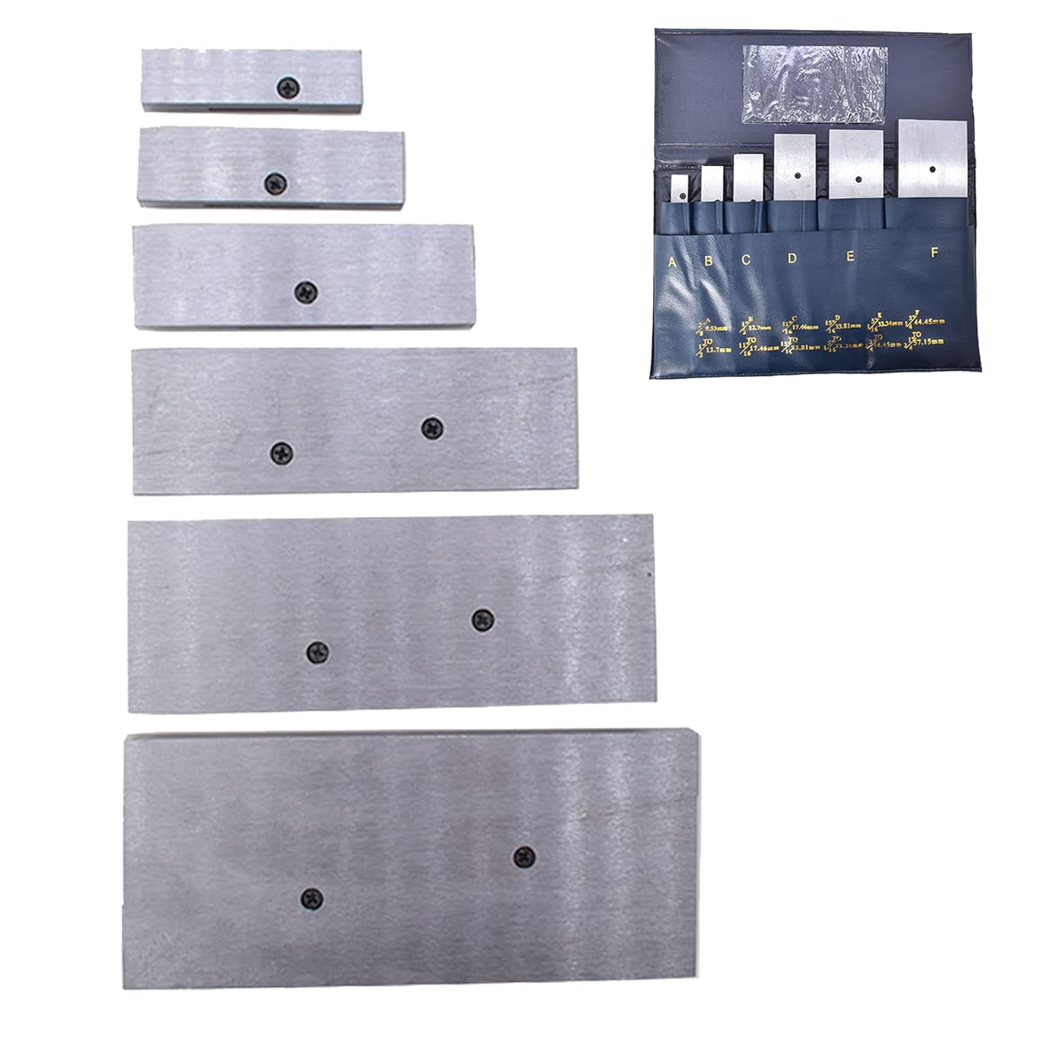 EPOTOOR 6Pcs 3/8-2-1/4 Adjustable Parallel Set, 0.0004 Parallelism Alloy Steel Precision Parallel Block Set