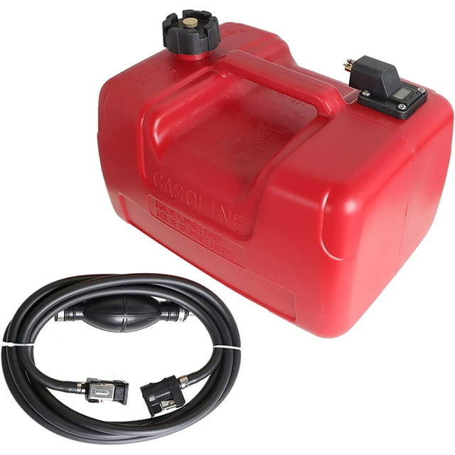 EPOTOOR Boat Fuel Tank Marine Outboard Motor Fuel Tank w/Connector 12L