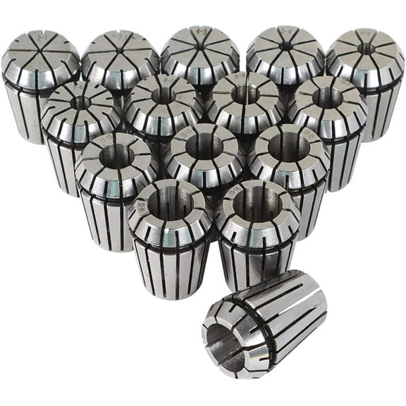 EPOTOOR ER25 Collet Set 15Pcs ER25 Collet Chuck Spring Collet Set CNC Engraving Milling Lathe Chuck Tool 2-16MM Fit for CNC Engraving Machine and Milling Lathe Tool