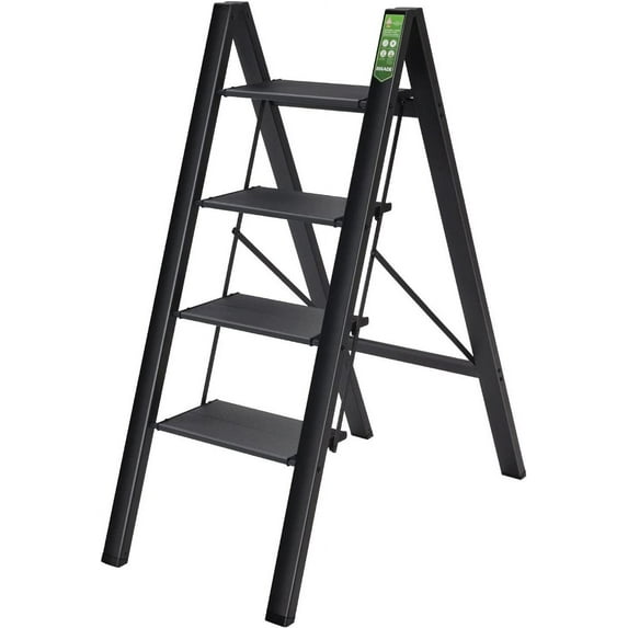 EPOTOOR Fold Step Stool with Wide Anti-Slip Pedal Aluminum Portable Lightweight Ladder