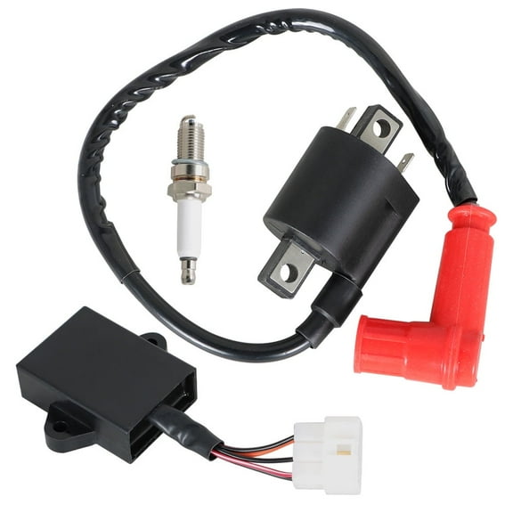 EPOTOOR For Yamaha Gas Golf Cart G9 1991 - 1995 Ignition Coil Ignitor CDI Box Spark Plug