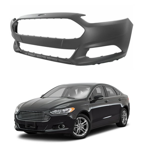 EPOTOOR Front Bumper Cover Replacement for 2013 2014 2015 2016 Ford Fusion with Tow Hook Hole Primerd