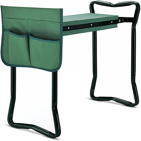 EPOTOOR Garden Kneeler Seat Portable Gardern Seat Garden Folding Seat Foldable Garden Stool EVA Foam Pad with Tool Bag Pouch