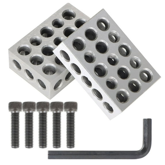EPOTOOR Gauge Hole Block 8 Piece 1-2-3 123 Precision 23 Hole Set with screw Wrench Case