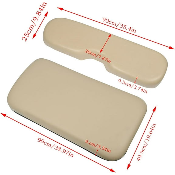 EPOTOOR Golf Cart Tan Front Seat Cushion with Hardware For EZGO Medalist TXT 1994-2013