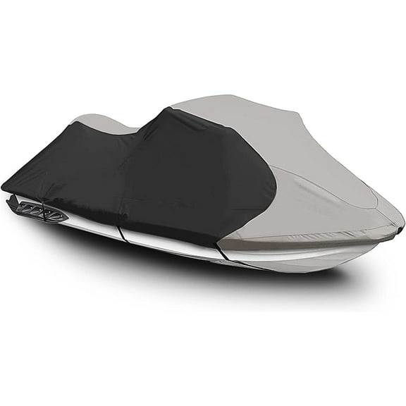 EPOTOOR Gray/Black Trailerable Jet Ski Waterproof Marine Grade 600D Heavy Duty Polyester PWC Cover