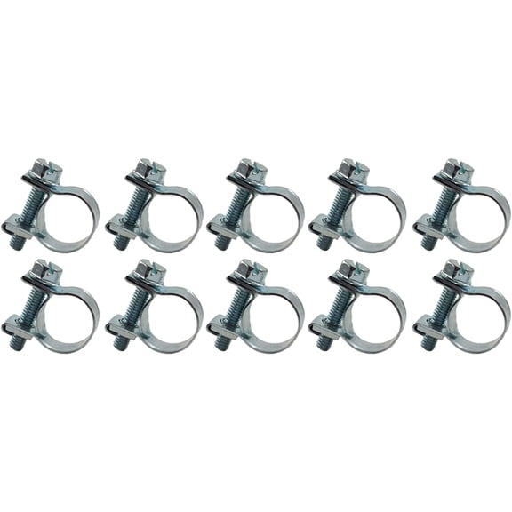 EPOTOOR Hose Clamps - 10 PCS 1/4" Fuel Line Worm Hose Clamps 7/16" - 1/2" Dia Clip Pipe Fuel Injection Gas Line Style Hose Clamps