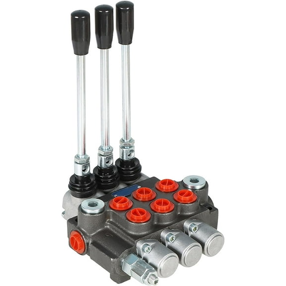 EPOTOOR Hydraulic Directional Control Valve 3 Spool 13 GPM 3600 PSI BSPP Ports, Adjustable Double Acting Hydraulic Valve Fit for Small Tractors Loaders