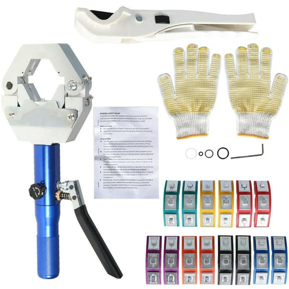EPOTOOR Hydraulic Hose Crimper Tool Air Conditioning Repaire A/C Hose Crimper W/ 7 Dies