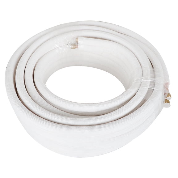 EPOTOOR Install Kit For Mini Split Heat Pump Systems 50 Feet 1/4" - 3/8" Dia. White Pipe