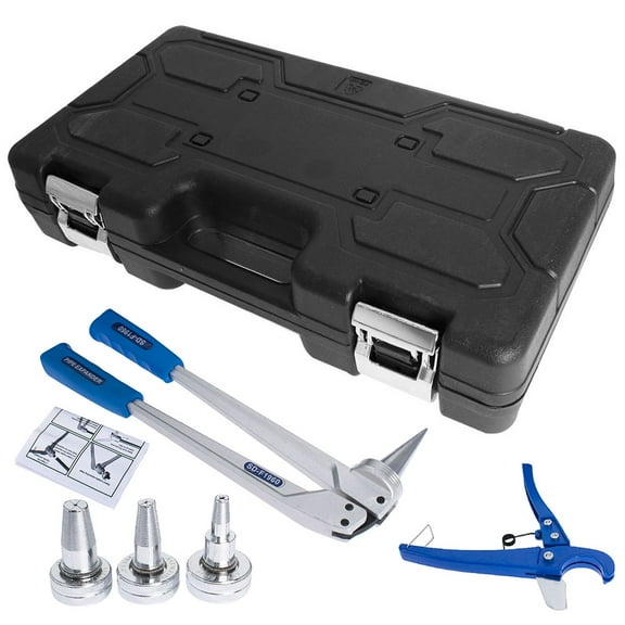 EPOTOOR PEX Expansion Tool Kit W/1/2" 3/4" 1" Expansion Heads Tube Cutting Plier in Case