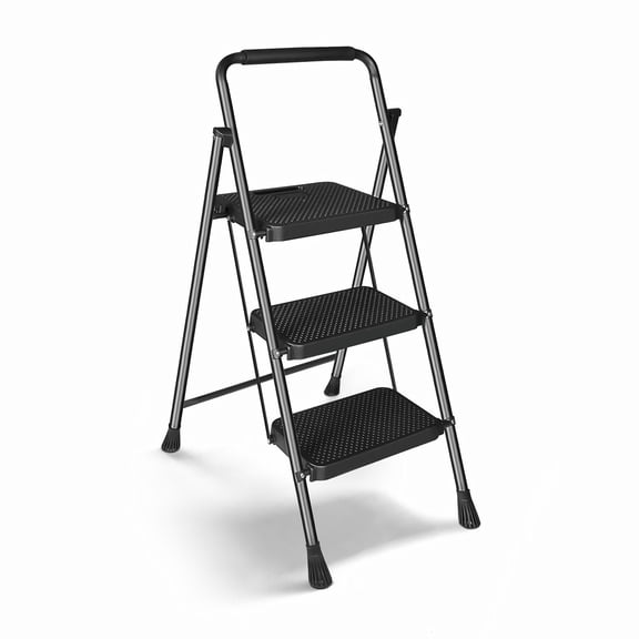 EPOTOOR Portable Folding Step Stool Sturdy Ladder w/ Utility Tray Wide Anti-Slip Pedal