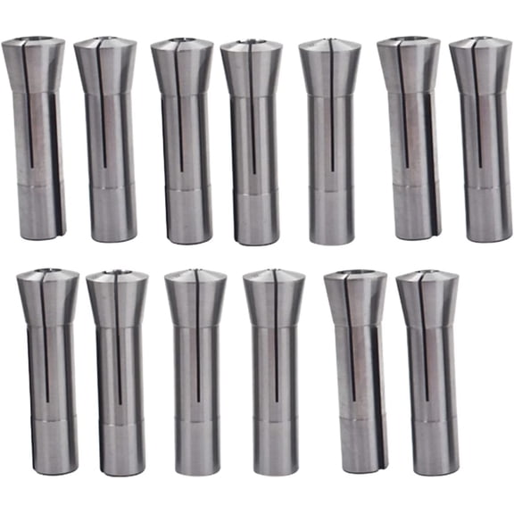 EPOTOOR R8 Collet Set 1/8-7/8 Inch Fit for Various R8 Mill Spindle Taper Bore 0.0006 TIR 13 Pack