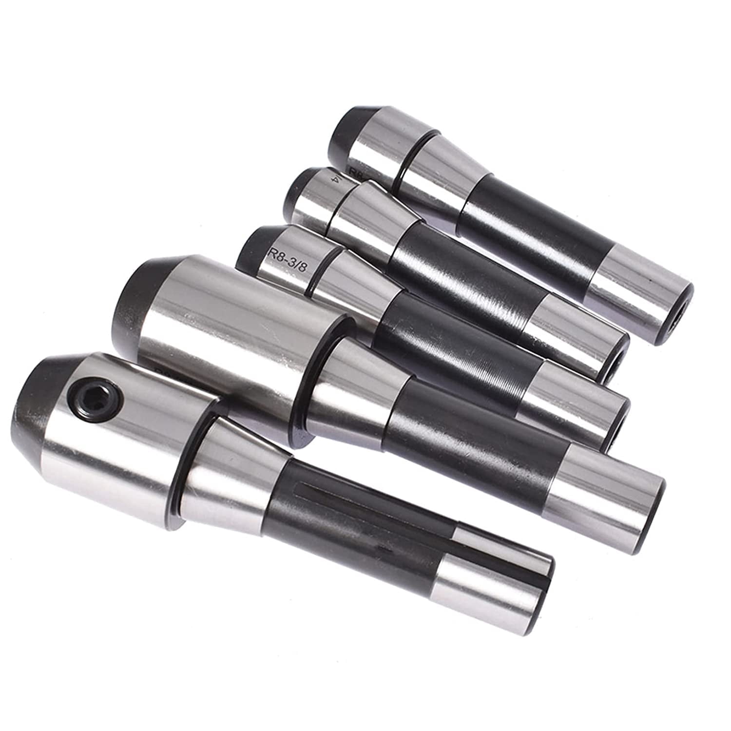 EPOTOOR R8 End Mill Holder Set Alloy Tool5-Pack 1/4 Inch 3/8 Inch 1/2 Inch 5/8 Inch 3/4 Inch Adapter Replacement for Bridgeport Type Milling Machines