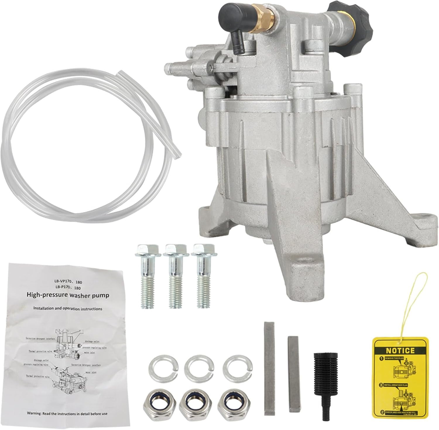 EPOTOOR Universal Pressure Washer Pump 2.4 GPM 2400-2700 PSI Horizontal 7/8in Shaft power Washer Pump