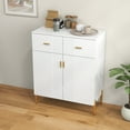 thumbnail image 1 of EPOWP EP23118-1106-1707A-Sideboard with Two Doors and Two Suction Plastic Accent Cabinets, White, 1 of 7
