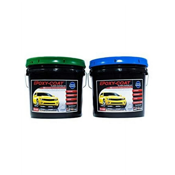EPOXY-COAT - High Performance DIY Epoxy Floor Coating "Premium" Half Kit with Clear Top Coat (Dark Gray), 1.5 gal, covers up to 250sf or 1 car garage