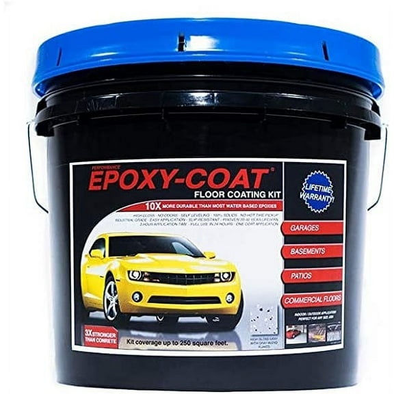 EPOXY-COAT - High Performance DIY Epoxy Floor Coating "Premium" Half Kit with Poly200 Top Coat (Taupe), 1.5 gal, covers up to 250sf or 1 car garage