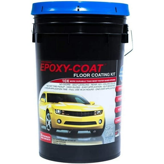 EPOXY-COAT - High Performance DIY Epoxy Floor Coating "Premium" Kit with Poly200 Top Coat (Gray), 15 gal, covers up to 2500sf