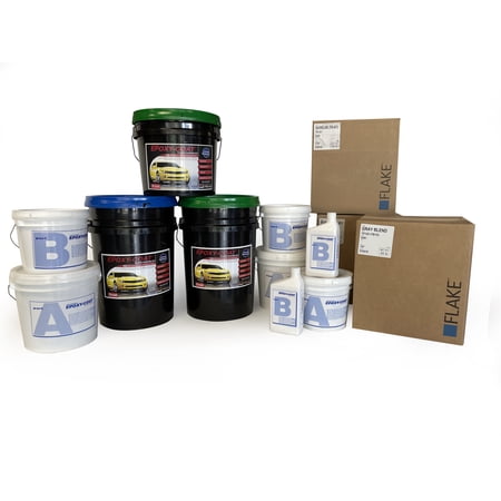 EPOXY-COAT - High Performance DIY Epoxy Floor Coating "Standard" Full Kit with Clear Top Coat (Beige), 3.0 gal, covers up to 500sf or 2 car garage