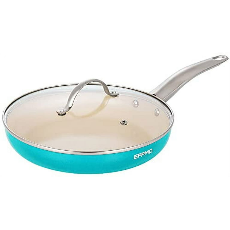 HexClad 10 inch Frying Pan and Tempered Glass Lid with Stay Cool Handles