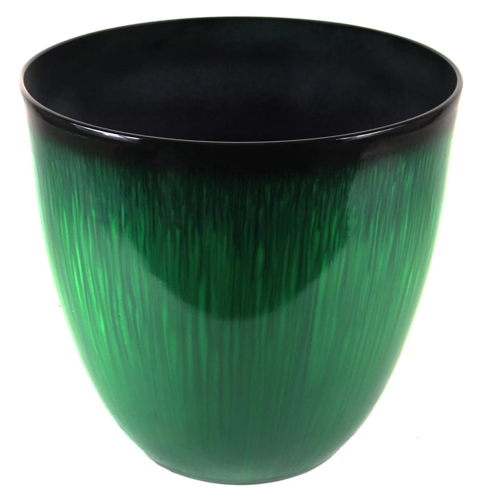 (EPR12-205 Large Egg Shaped Planter - Modern Indoor & Outdoor Decorative Flower Pot/Box (12 Inch, Green Flower)