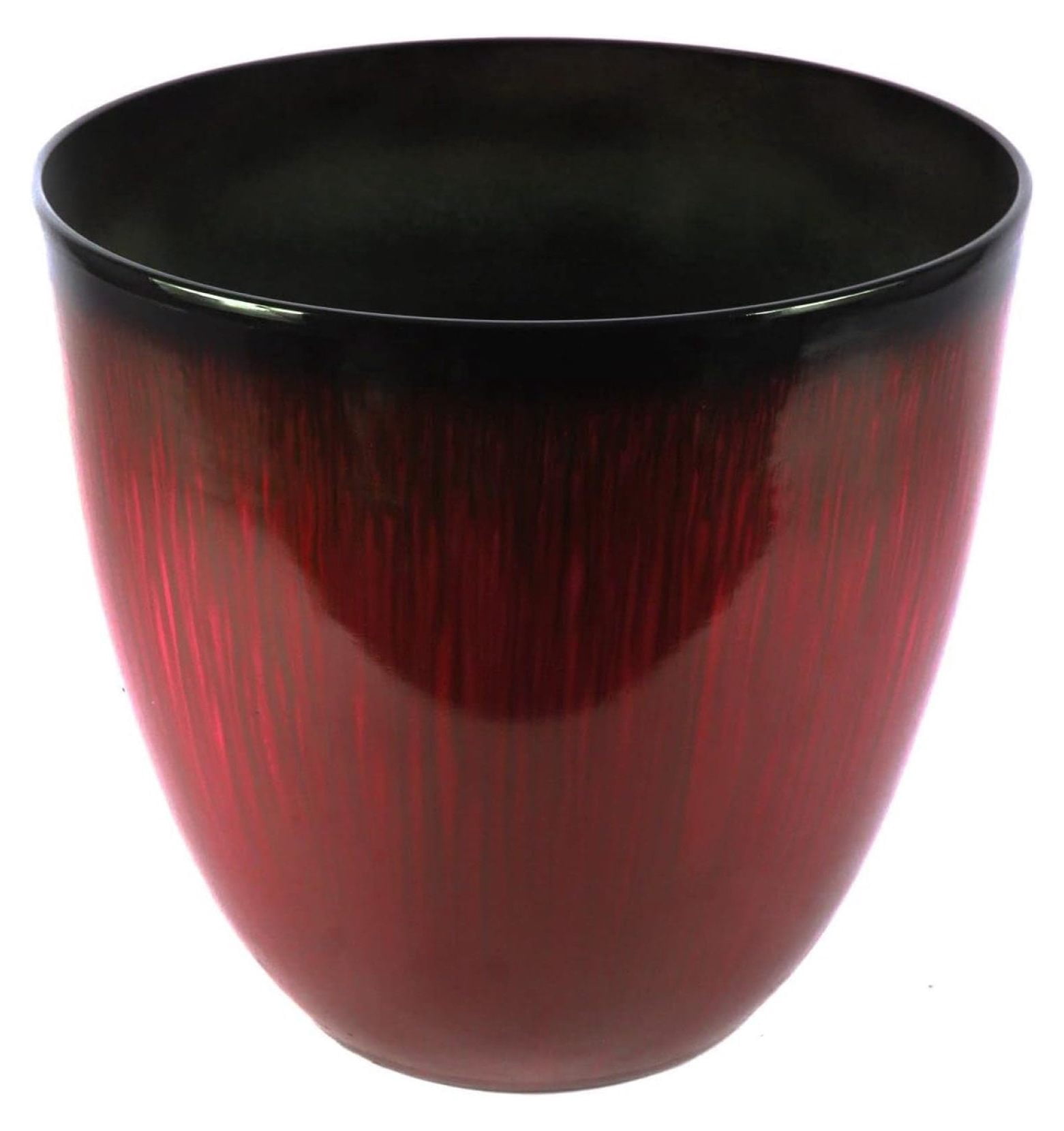 (EPR12-206 Large Egg Shaped Planter - Modern Indoor & Outdoor Decorative Flower Pot/Box (12 Inch, Red Flower)