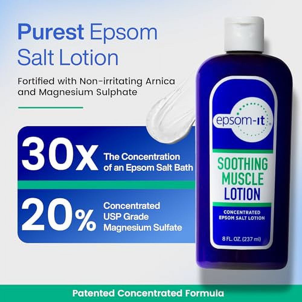 EPSOMIT Soothing Muscle Lotion Epsom Salt Magnesium Sulfate Cream