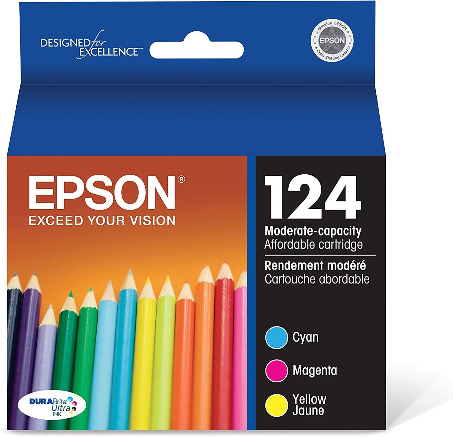 Epson DURABrite 124 Original Ink Cartridge - Inkjet - 170 Pages - Black, Cyan, Magenta, Yellow - 4 / Pack Epson DURABrite 124 Original Ink Cartridge - Inkjet - 170 Pages - Black, Cyan, Magenta, Yellow - 4 / Pack