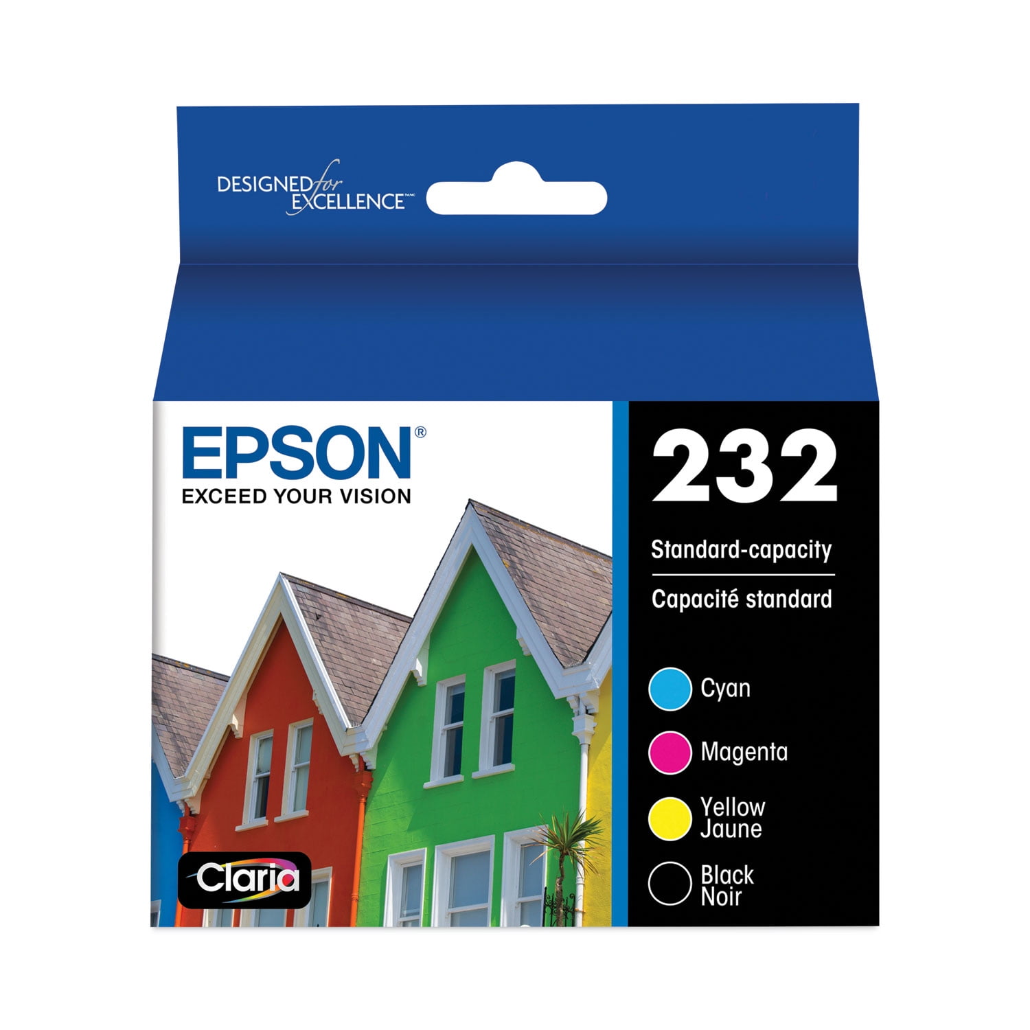 EPSON 232 Claria Ink Standard Capacity Black & Color Cartridge Combo Pack (T232120-BCS) Works with WorkForce WF-2930, WF-2950, Expression XP-4200, XP-4205