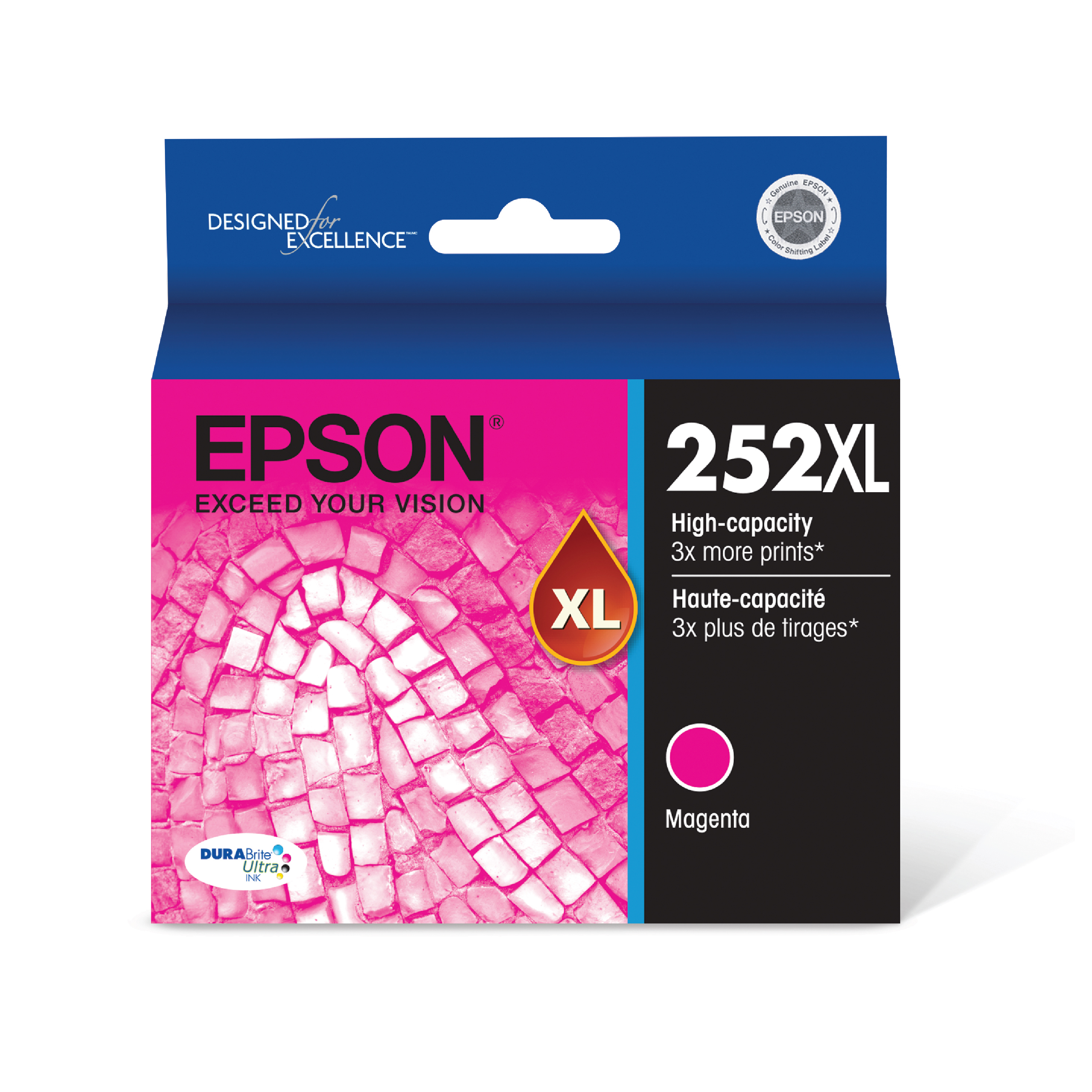 EPSON 252 DURABrite Ultra Ink High Capacity Magenta Cartridge (T252XL320-S) Works with WorkForce WF-3620, WF-3640, WF-7110, WF-7610, WF-7620, WF-7710, WF-7720, WF-7210 - image 1 of 5