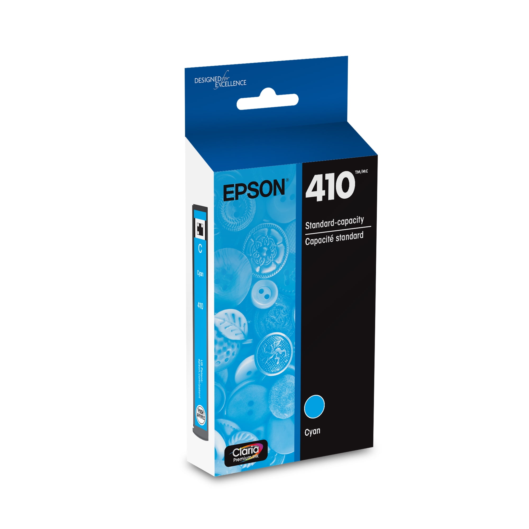 EPSON 410 Claria Premium Ink Standard Capacity Cyan Cartridge (T410220-S) Works with Expression Premium XP-530, XP-630, XP-640, XP-7100, XP-830