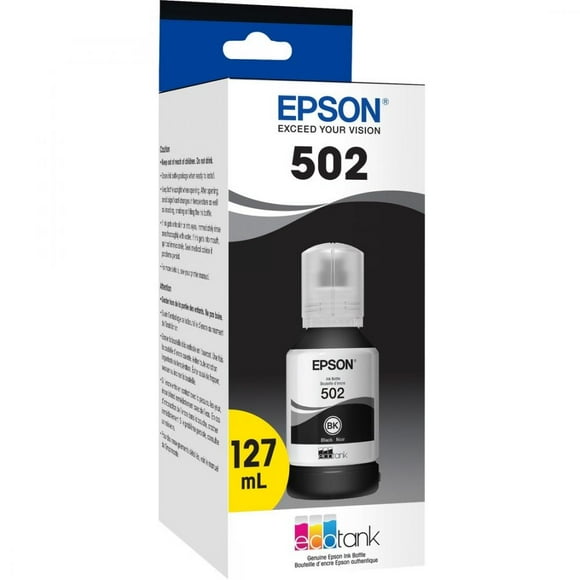 EPSON 502 EcoTank Ink Ultra-high Capacity Bottle Black Works with ET-2750, ET-2760, ET-2850, ET-3750, ET-3760, ET-3850, ET-4850, and other select EcoTank models