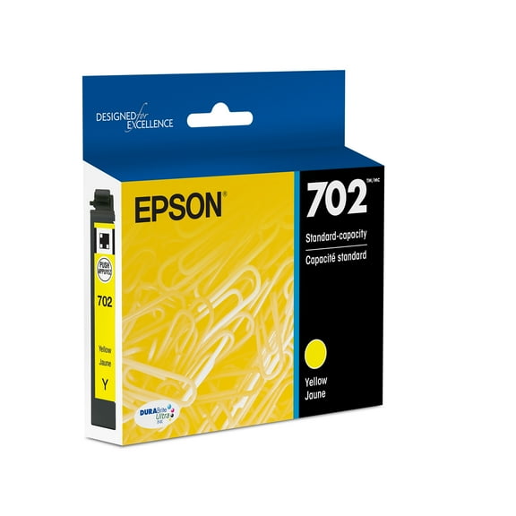 EPSON 702 DURABrite Ultra Ink Standard Capacity Yellow Cartridge (T702420-S) Works with WorkForce Pro WF-3720, WF-3730, WF-3733