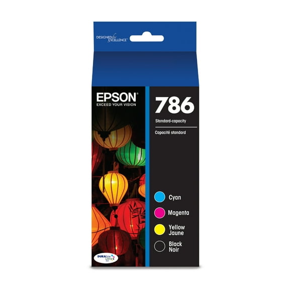 EPSON 786 DURABrite Ultra Ink Standard Capacity Black & Color Cartridge Combo Pack (T786120-BCS) Works with WorkForce WF-5110, WF-5190, WF-5620, WF-5690