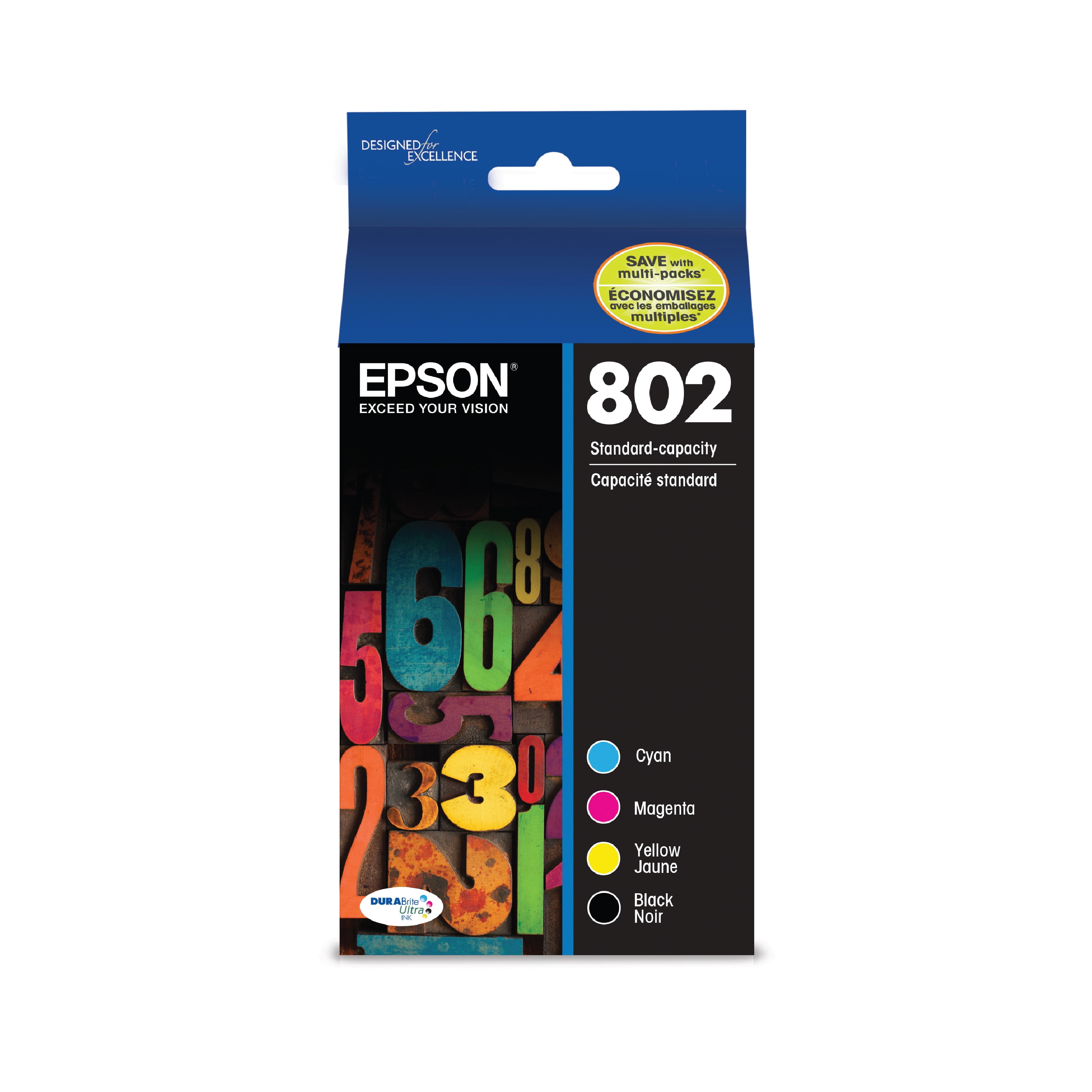 EPSON 802 DURABrite Ultra Ink Standard Capacity Black & Color Cartridge