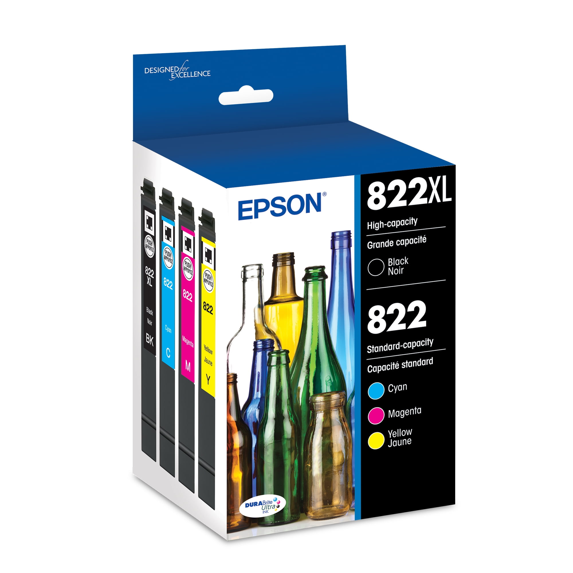 Epson 822 DURABrite Ultra Ink Combo Pack for WF-3820, WF-3823, WF