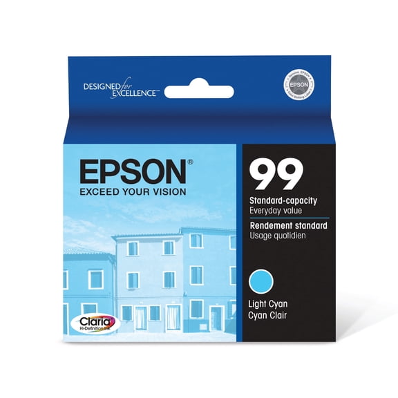 EPSON 99 Claria Hi-Definition Ink Standard Capacity Light Cyan Cartridge (T099520-S) Works with Artisan-700, 710, 725, 730, 800, 810, 835, 837. Sold without Manufacturer warranty