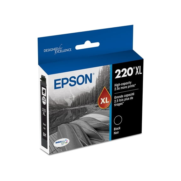 EPSON T220 DURABrite Ultra Genuine Ink High Capacity Black Cartridge. Sold without Manufacturer warranty.