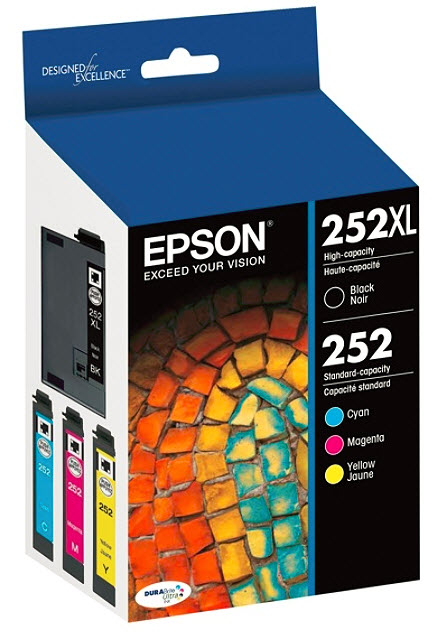 EPSON T252 DURABrite Ultra Genuine Ink High Capacity Black & Standard Color Cartridge Combo Pack - image 1 of 3