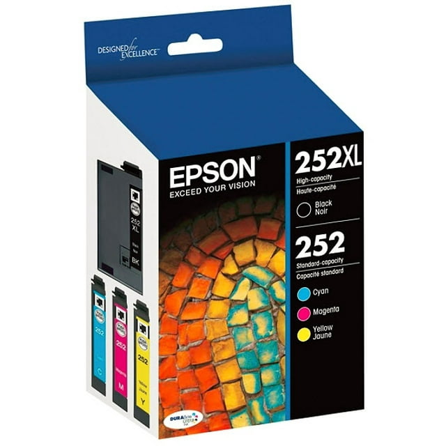 EPSON T252 DURABrite Ultra Genuine Ink High Capacity Black & Standard Color Cartridge Combo Pack